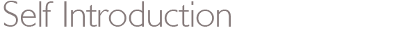 Self Introduction